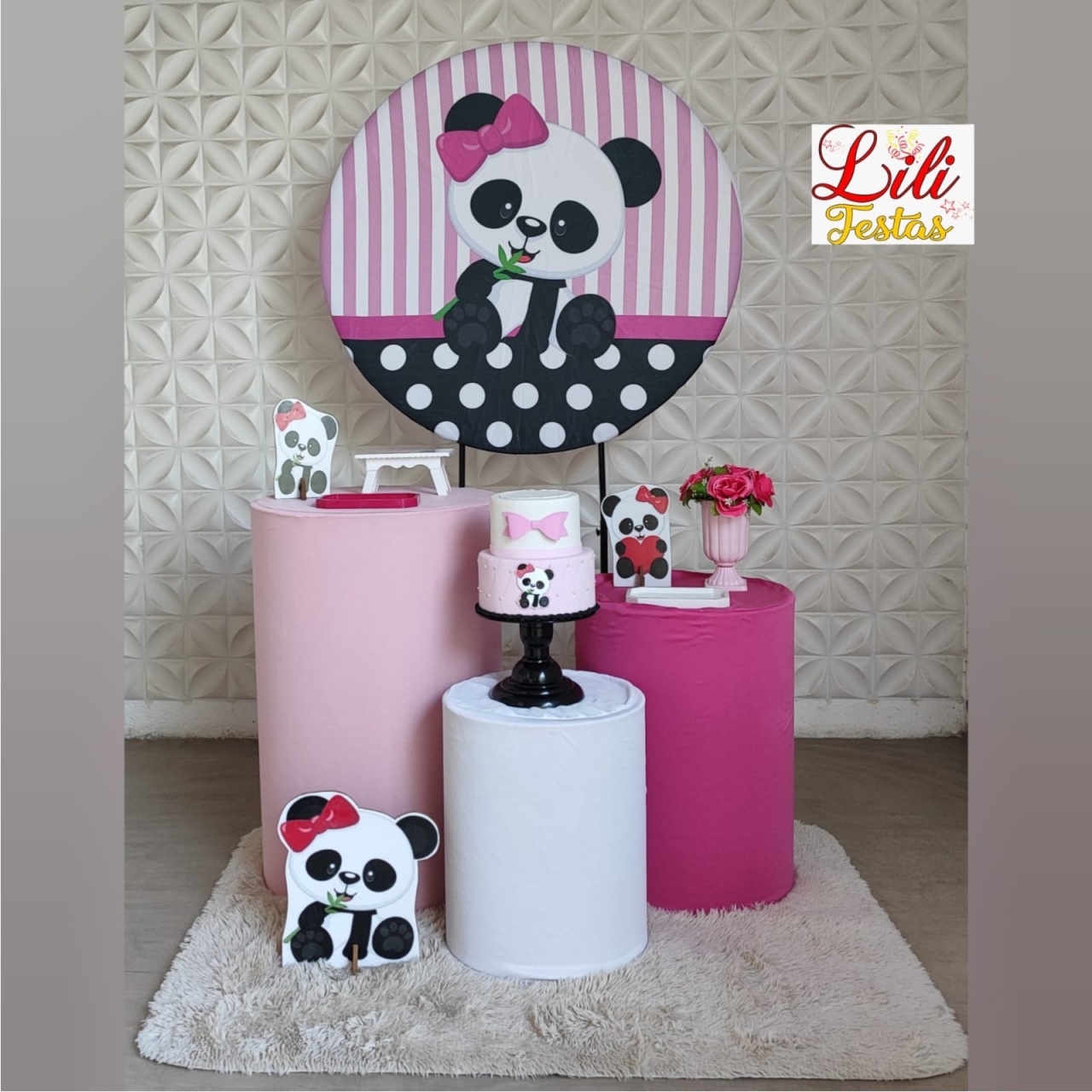 Panda Rosa- Kit Promocional - LiliFestaspegueemonte