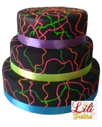 Bolo Fake - Neon - LiliFestaspegueemonte