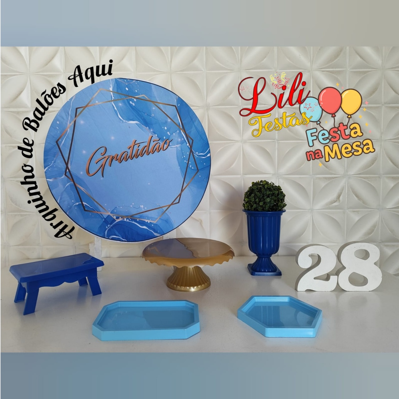 Gratidão Azul - Festa Na Mesa - LiliFestaspegueemonte