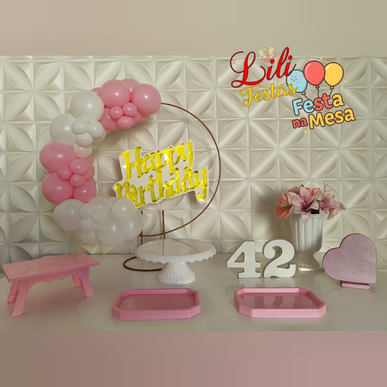 Happy Luxo  Rosa - LiliFestaspegueemonte