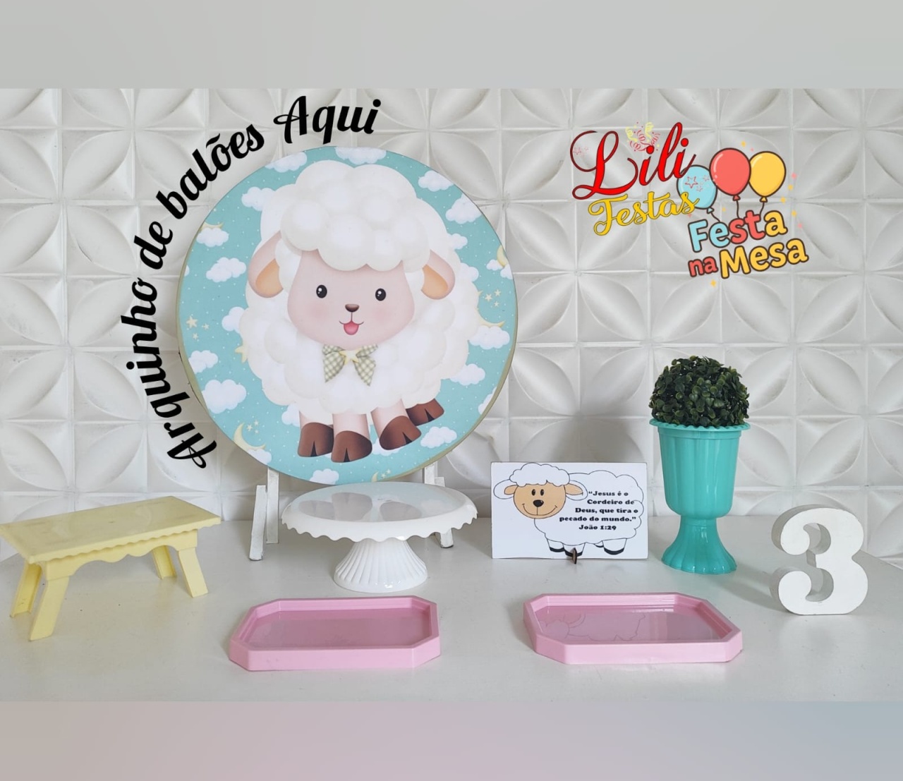 Páscoa Ovelhinha Menina - Festa Na Mesa  - LiliFestaspegueemonte