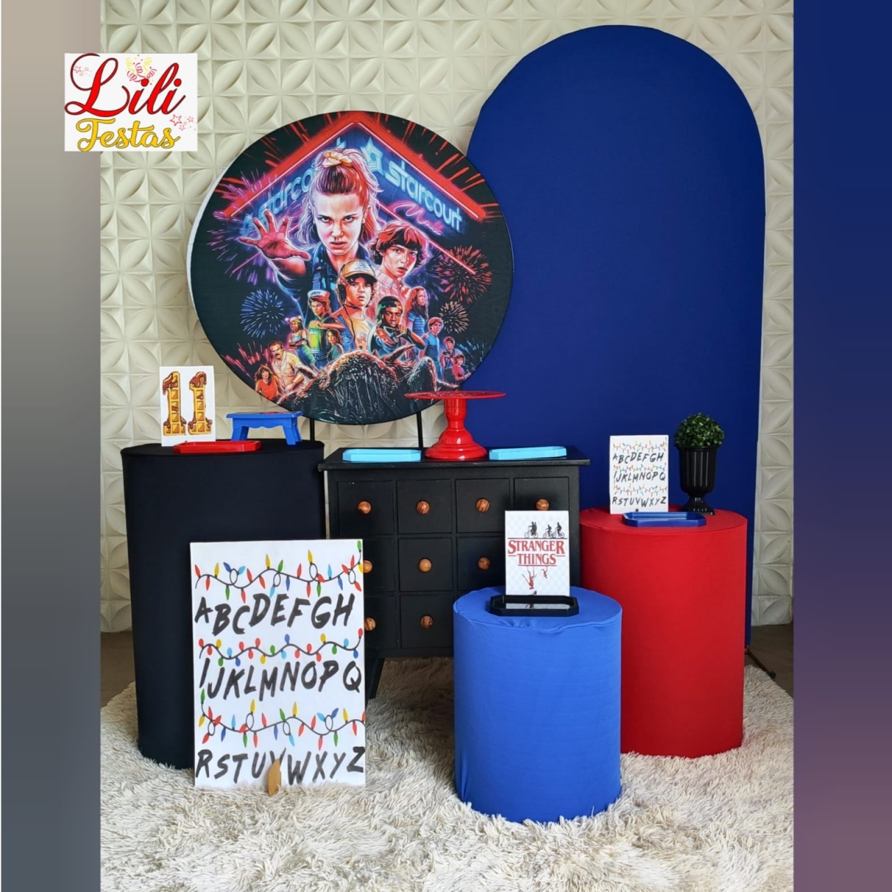 Stranger Things + Cômoda + Painel Lateral - LiliFestaspegueemonte