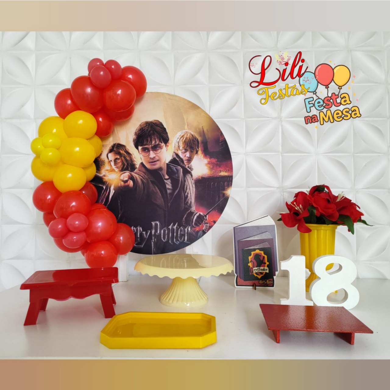 Harry Potter Grifinoria 2 - Festa Na Mesa - LiliFestaspegueemonte