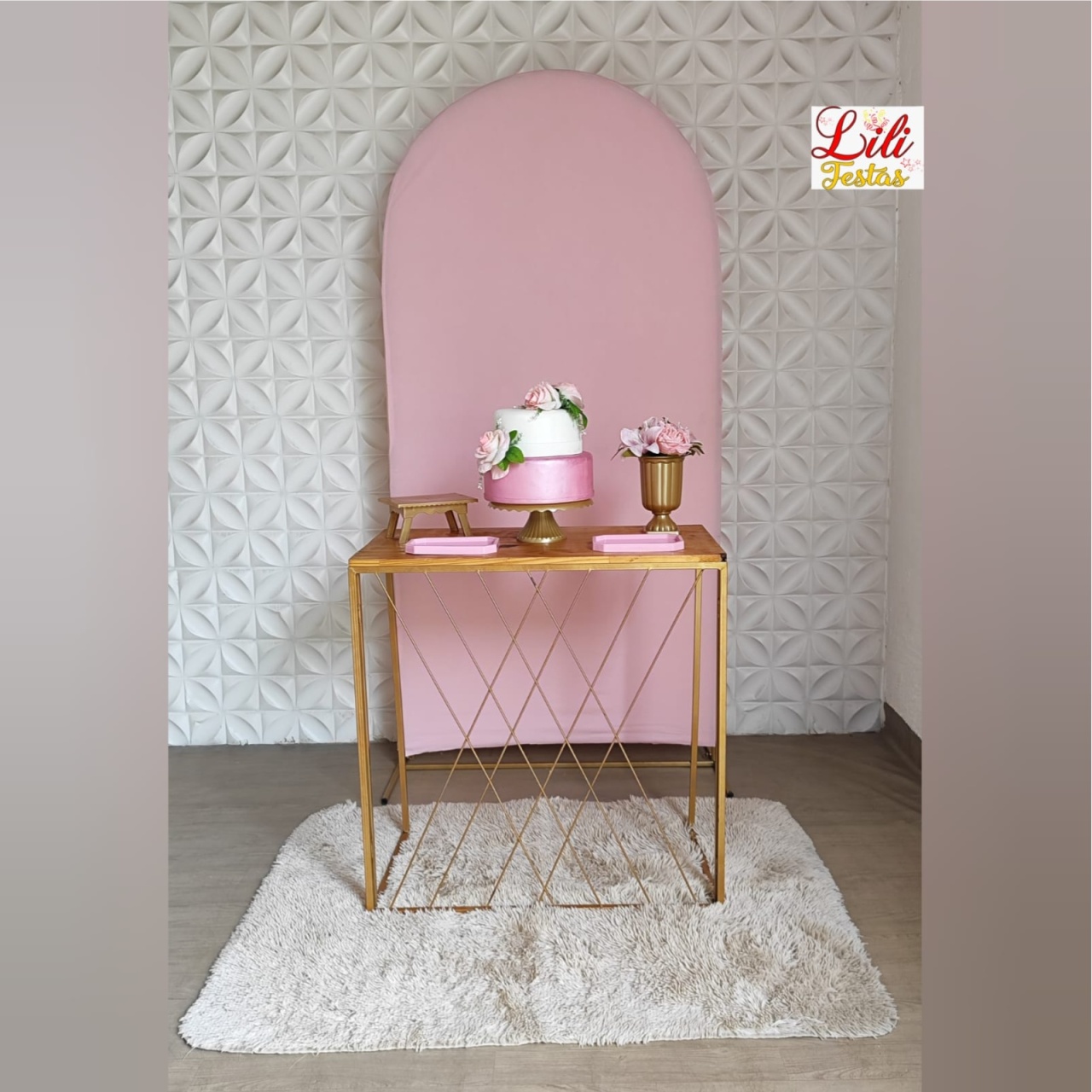 Romano Rosa Claro + Mesa Teia G Ferro - LiliFestaspegueemonte