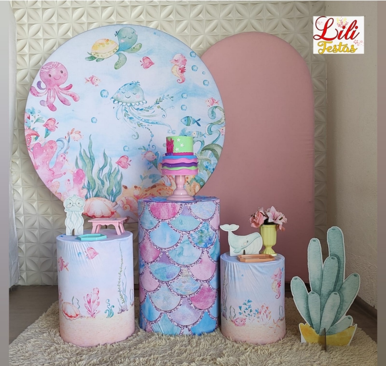 Fundo Do Mar Rosa + Romano - LiliFestaspegueemonte