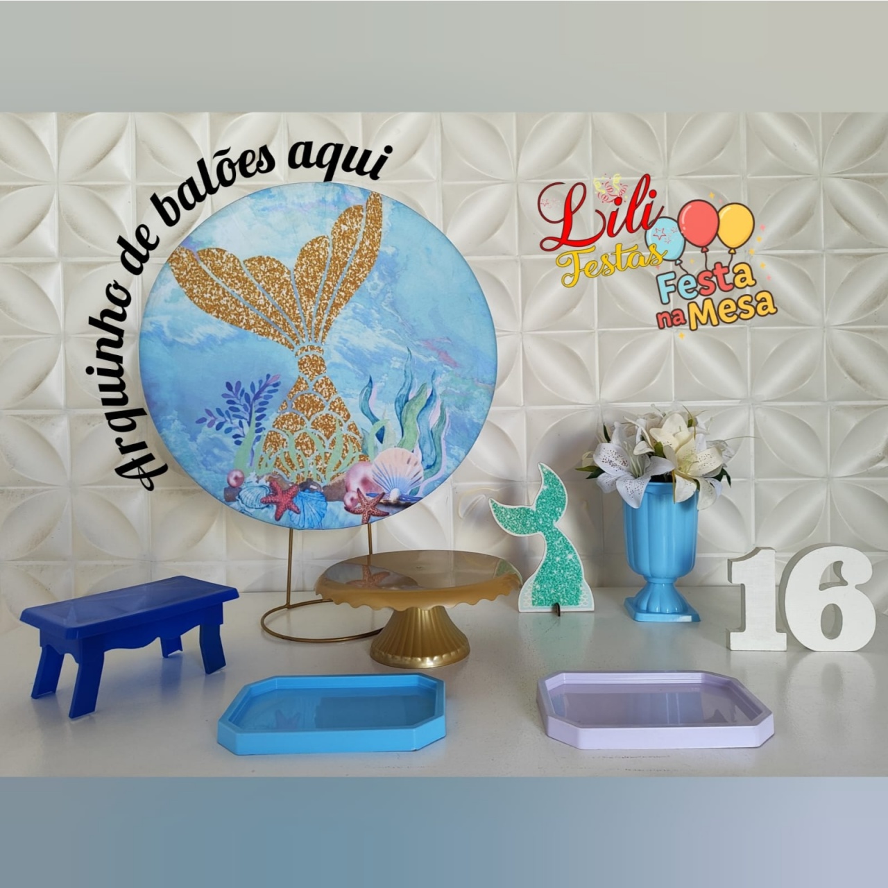 Fundo Do Mar /Sereia- Festa Na Mesa - LiliFestaspegueemonte
