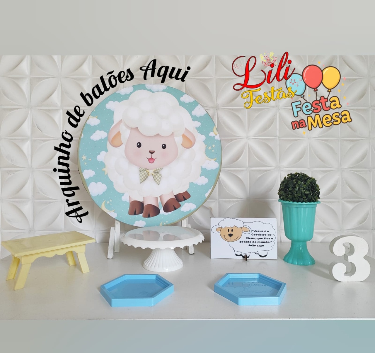 Páscoa Ovelhinha Menino - Festa Na Mesa  - LiliFestaspegueemonte