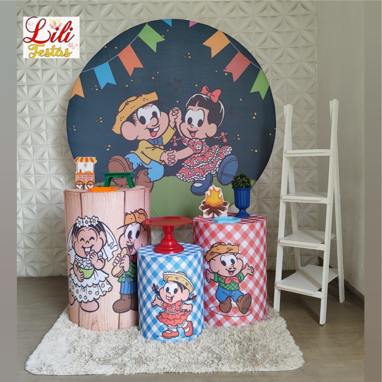 Festa Junina Turma da Mônica + Escada - LiliFestaspegueemonte