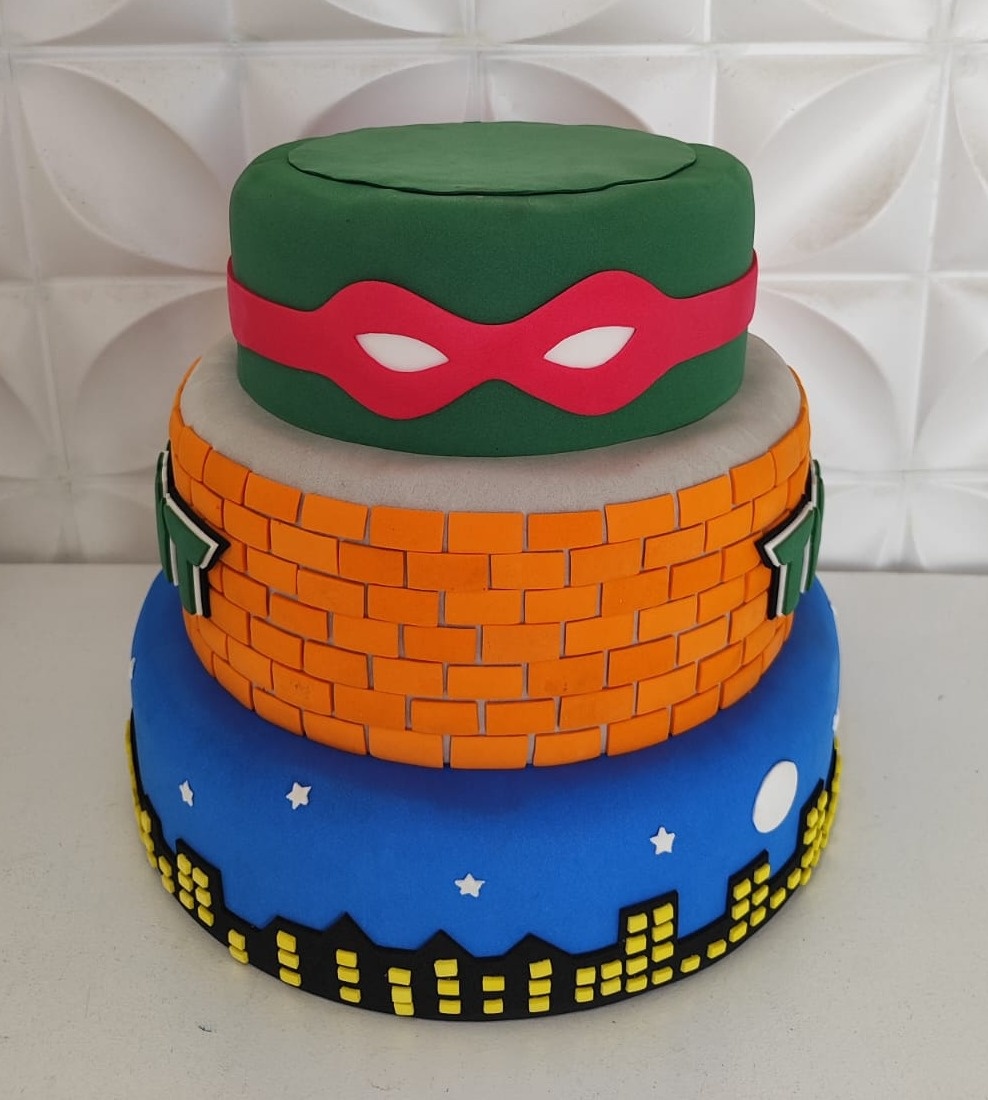 Bolo Fake Tartarugas Ninja  - LiliFestaspegueemonte