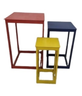 Mesa Colorida Cubo - Kit Com 3 - LiliFestaspegueemonte