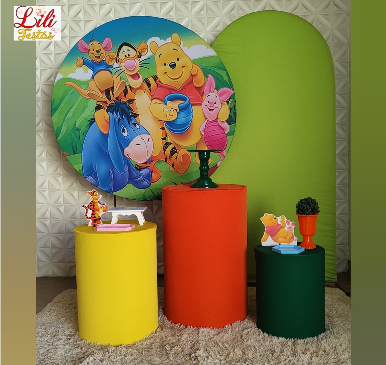 Ursinho Poo + Painel Lateral - LiliFestaspegueemonte