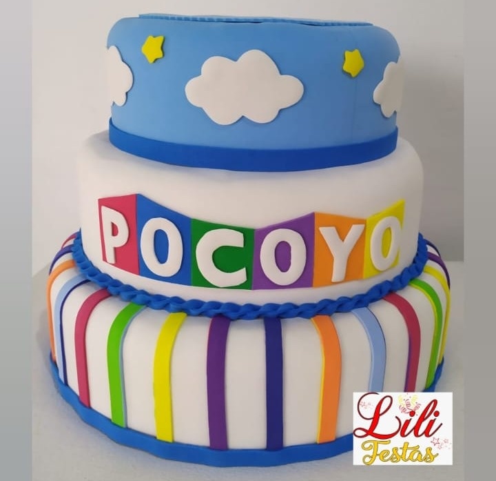 Bolo Fake Pocoyo - LiliFestaspegueemonte