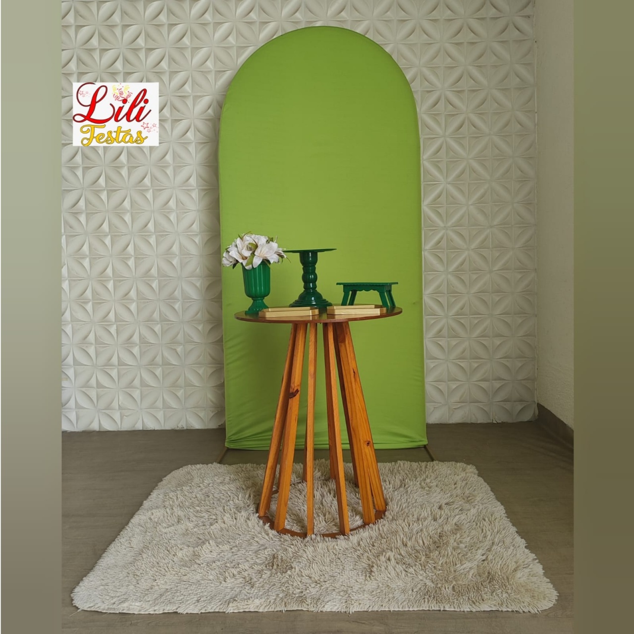 Romano Verde Limão +Mesa Ripada - LiliFestaspegueemonte
