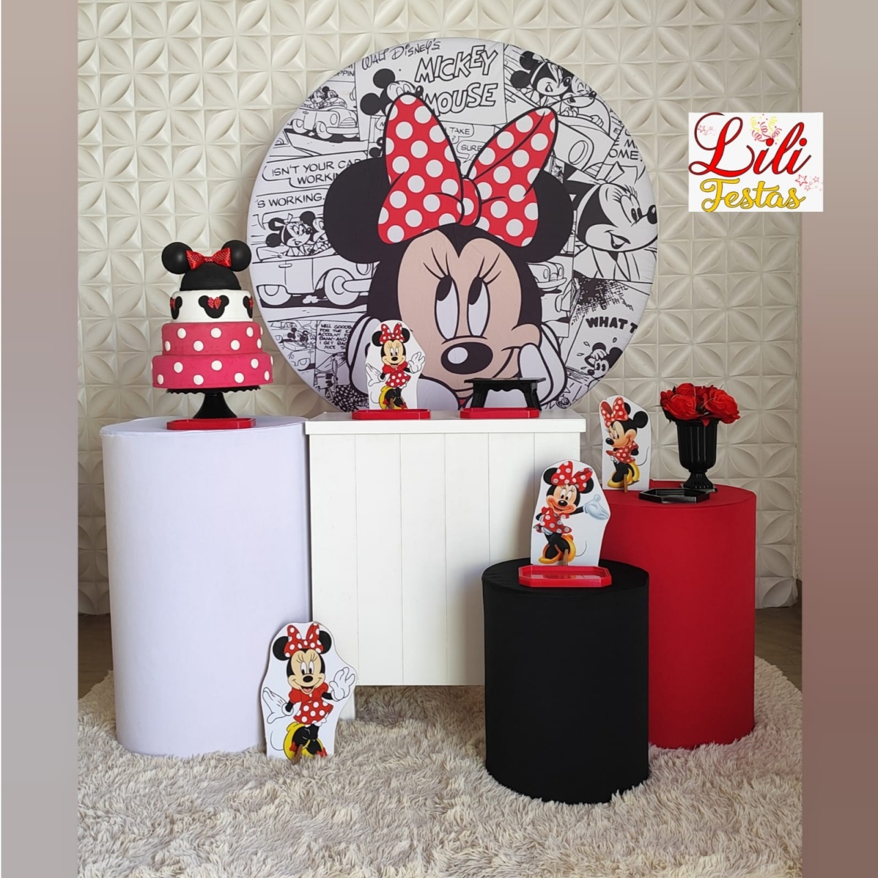 Minnie Vermelha + Cômoda - LiliFestaspegueemonte