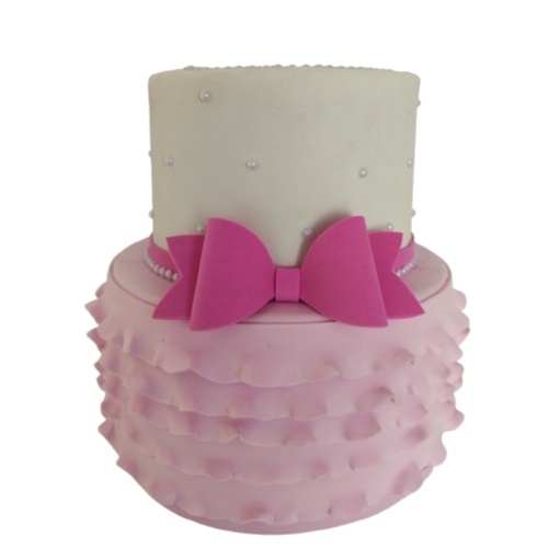 Bolo Fake - Laço Rosa  - LiliFestaspegueemonte