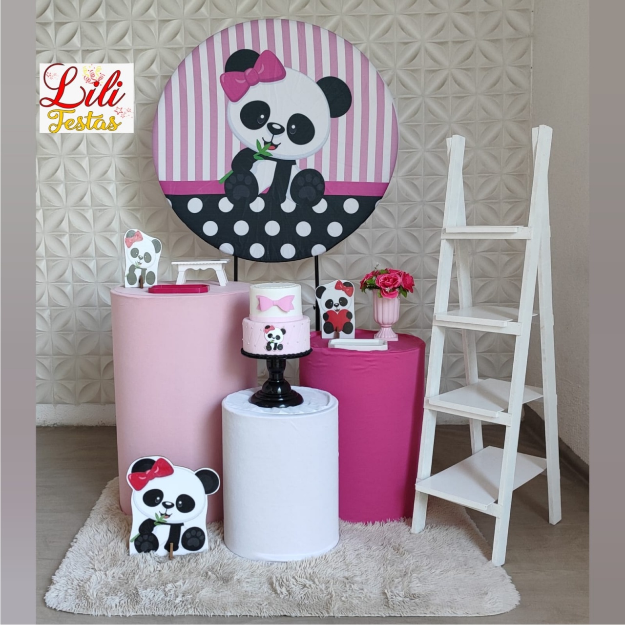 Panda Rosa + Escada - LiliFestaspegueemonte