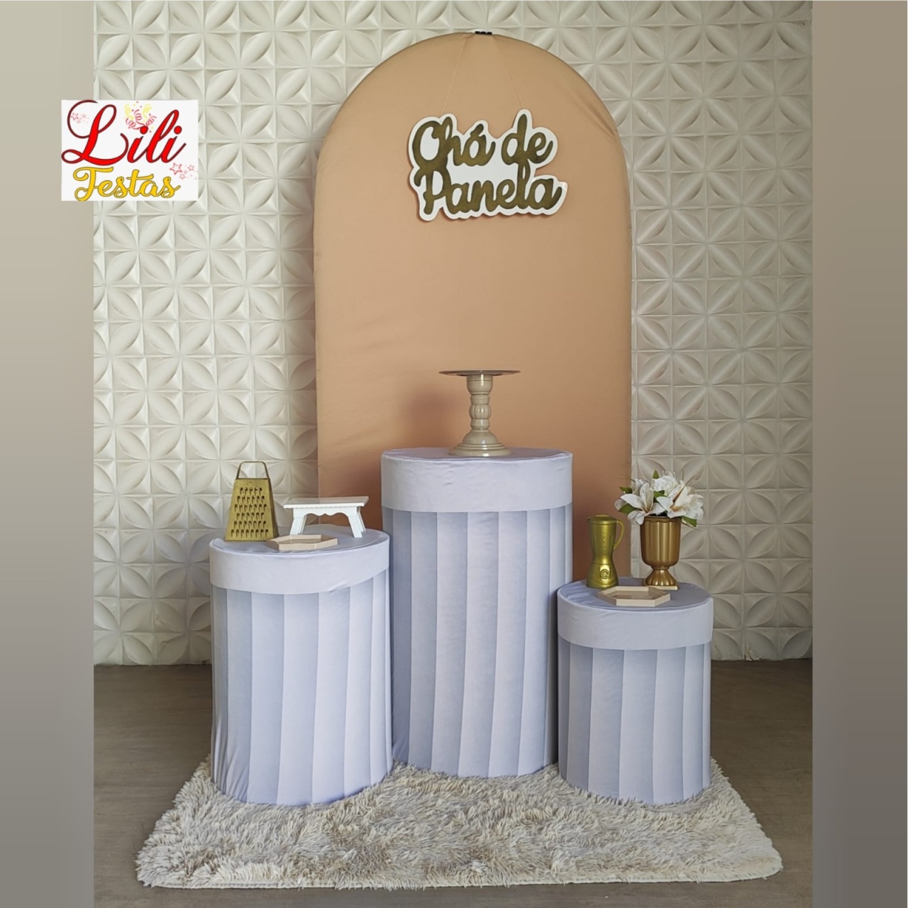 Chá de Panela Nude Cilindros - LiliFestaspegueemonte