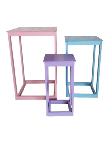 Mesa Candy Cubo - Kit Com 3  - LiliFestaspegueemonte