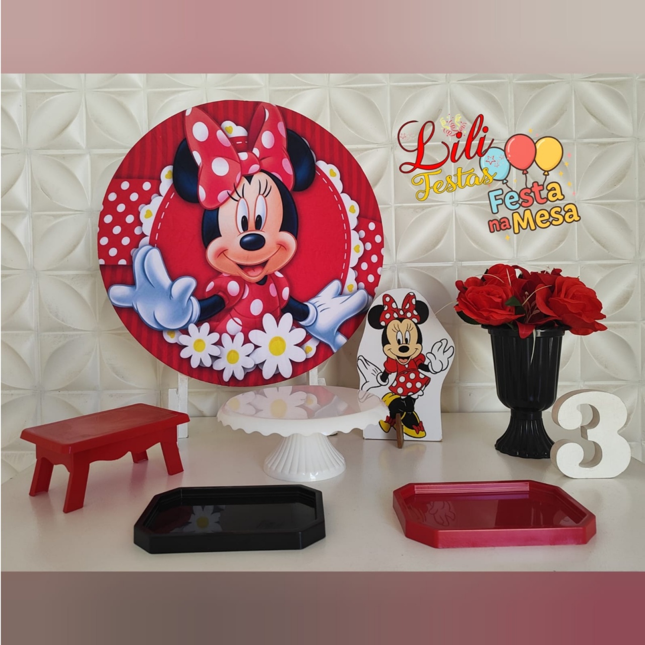 Minnie Vermelha - Festa Na Mesa - LiliFestaspegueemonte
