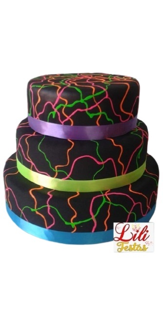 Bolo Fake - Neon - LiliFestaspegueemonte