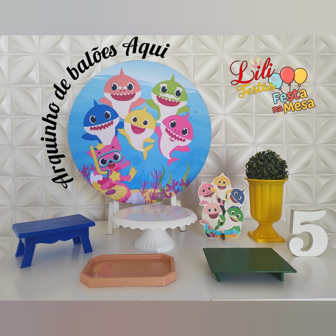 Baby Shark - Festa Na Mesa - LiliFestaspegueemonte