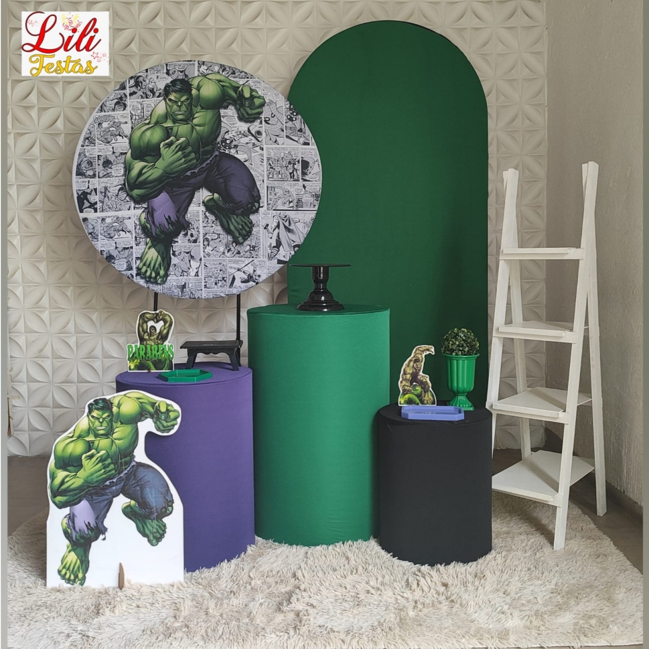 Hulk + Painel Lateral + Escada - LiliFestaspegueemonte