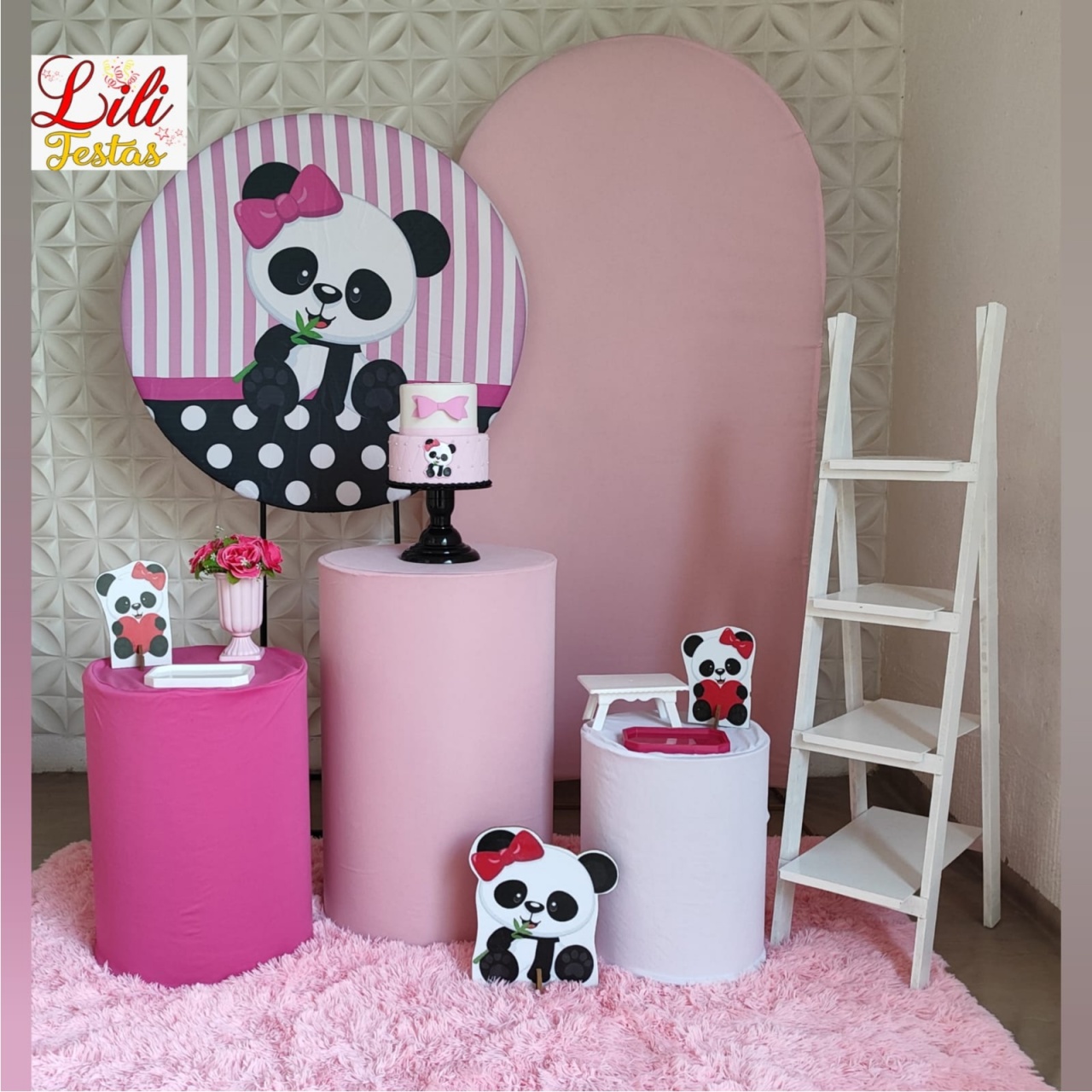 Panda Rosa + Romano + Escada - LiliFestaspegueemonte