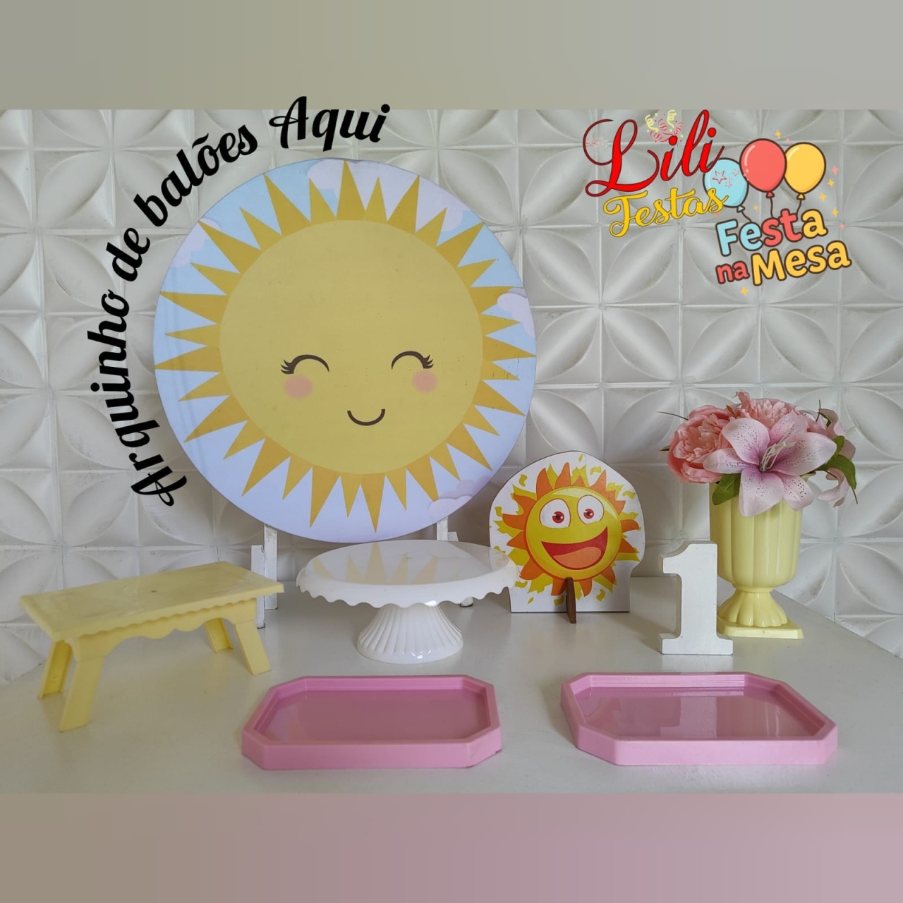 Raio de Sol Rosa - Festa Na Mesa - LiliFestaspegueemonte