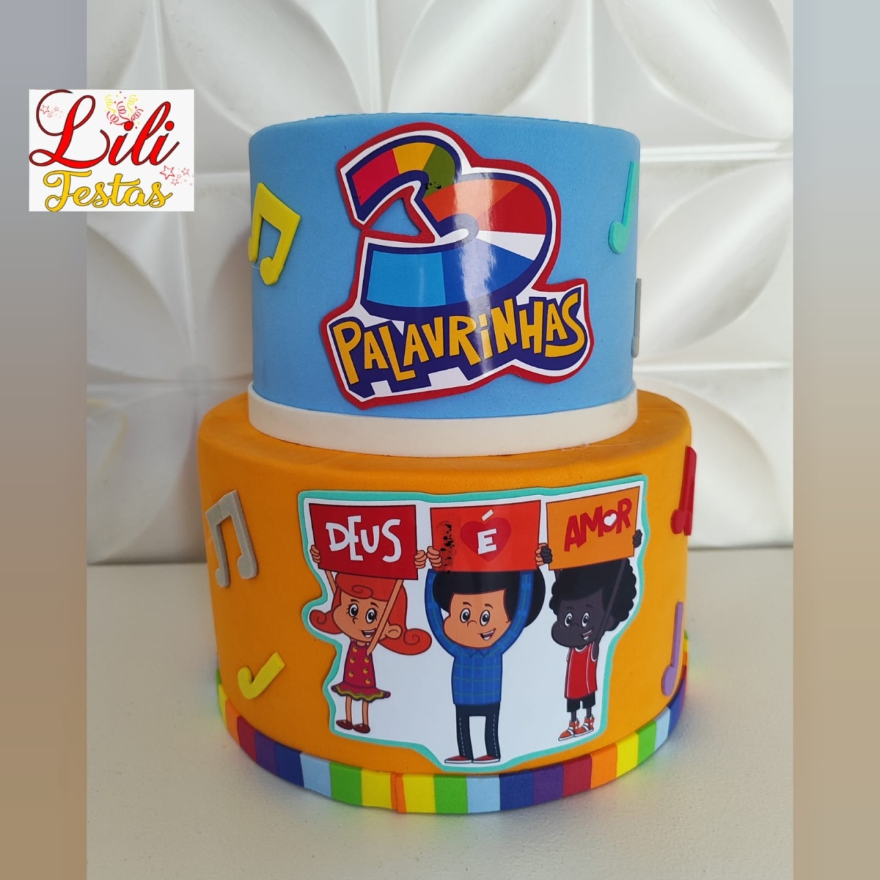 Bolo Fake Três Palavrinhas  - LiliFestaspegueemonte