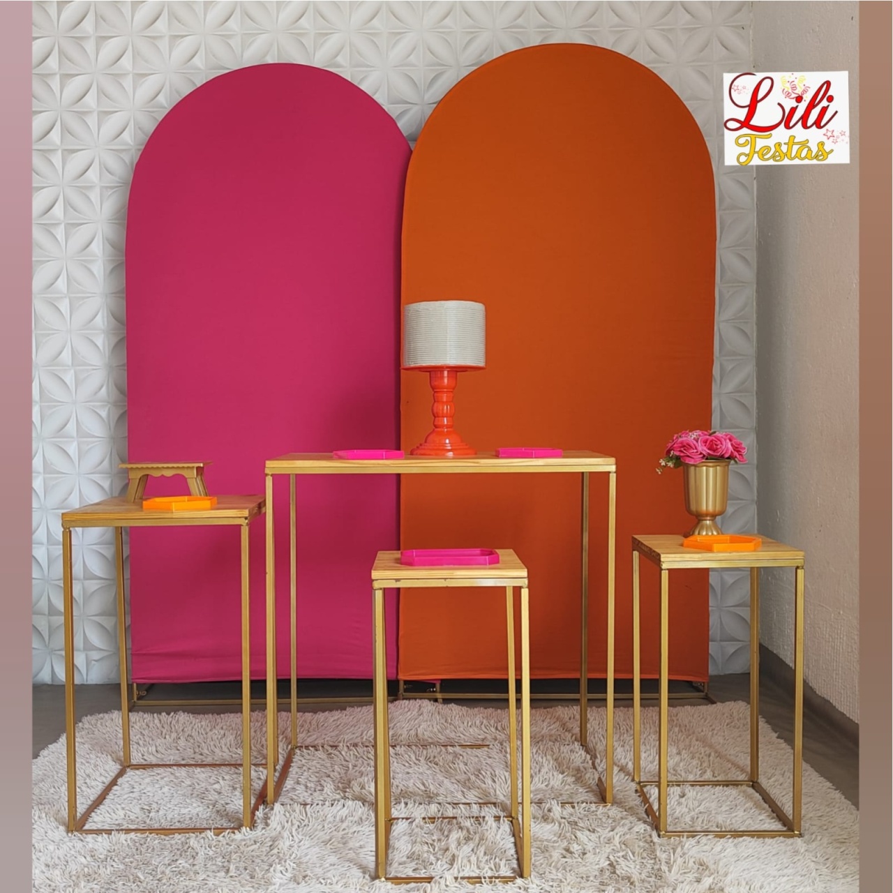  Romano Pink E Laranja + Conjunto Teias - LiliFestaspegueemonte