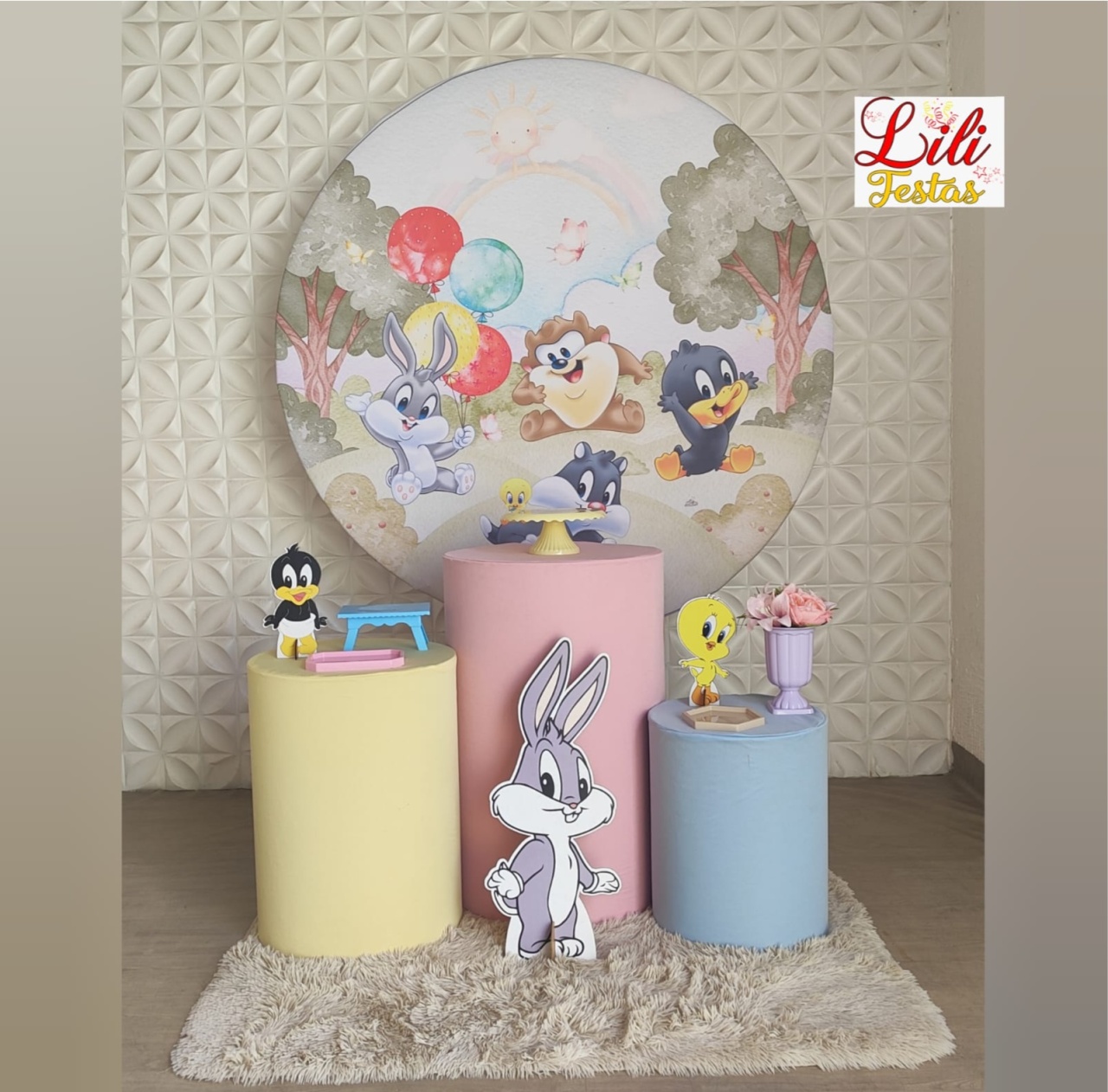 Kit Baby Looney Tunes Rosa - 1 - LiliFestaspegueemonte