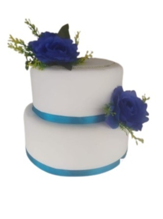 Bolo Fake - Floral Azul - LiliFestaspegueemonte