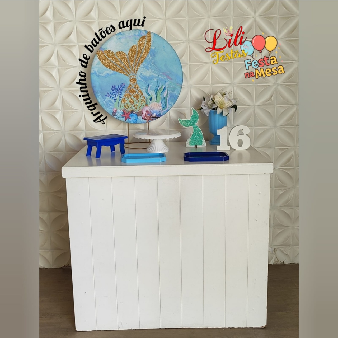 Fundo Mar -Festa Na Mesa + Mesa Balcão - LiliFestaspegueemonte