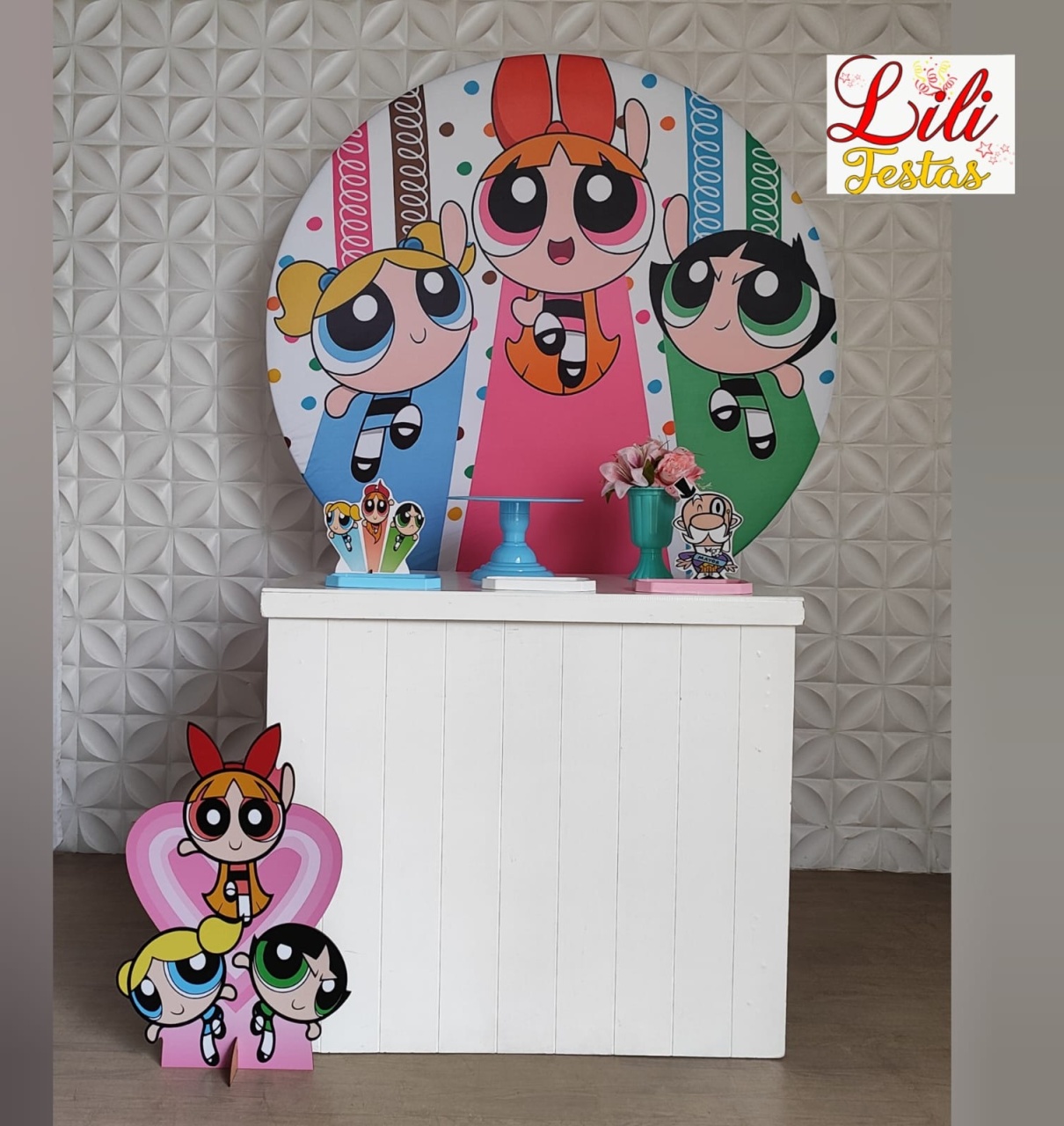 Meninas Super Poderosas + Mesa Balcão - LiliFestaspegueemonte