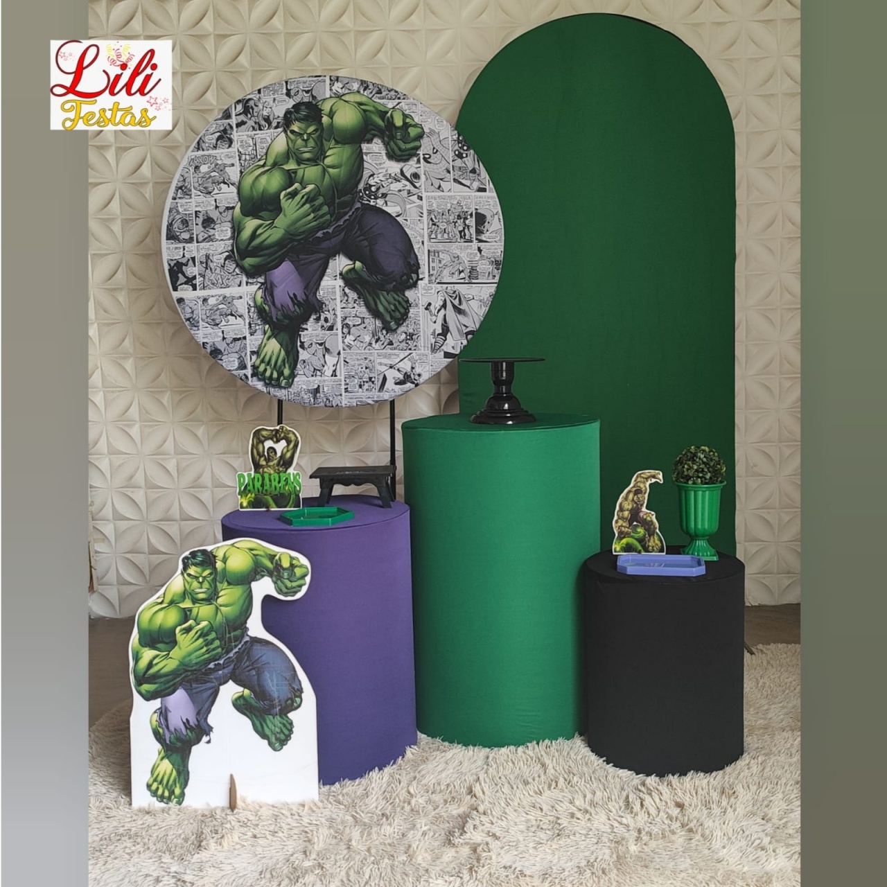 Hulk + Painel Lateral - LiliFestaspegueemonte