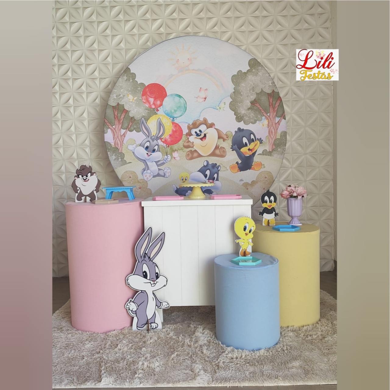 Kit Baby Looney Tunes Rosa - 3 - LiliFestaspegueemonte