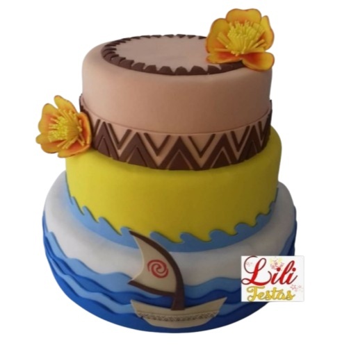 Bolo Fake - Moana - LiliFestaspegueemonte