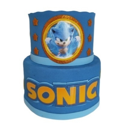 Bolo Fake - Sonic - LiliFestaspegueemonte