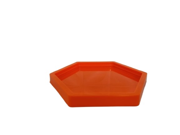 Bandeja Laranja Neon - Sextavada - LiliFestaspegueemonte