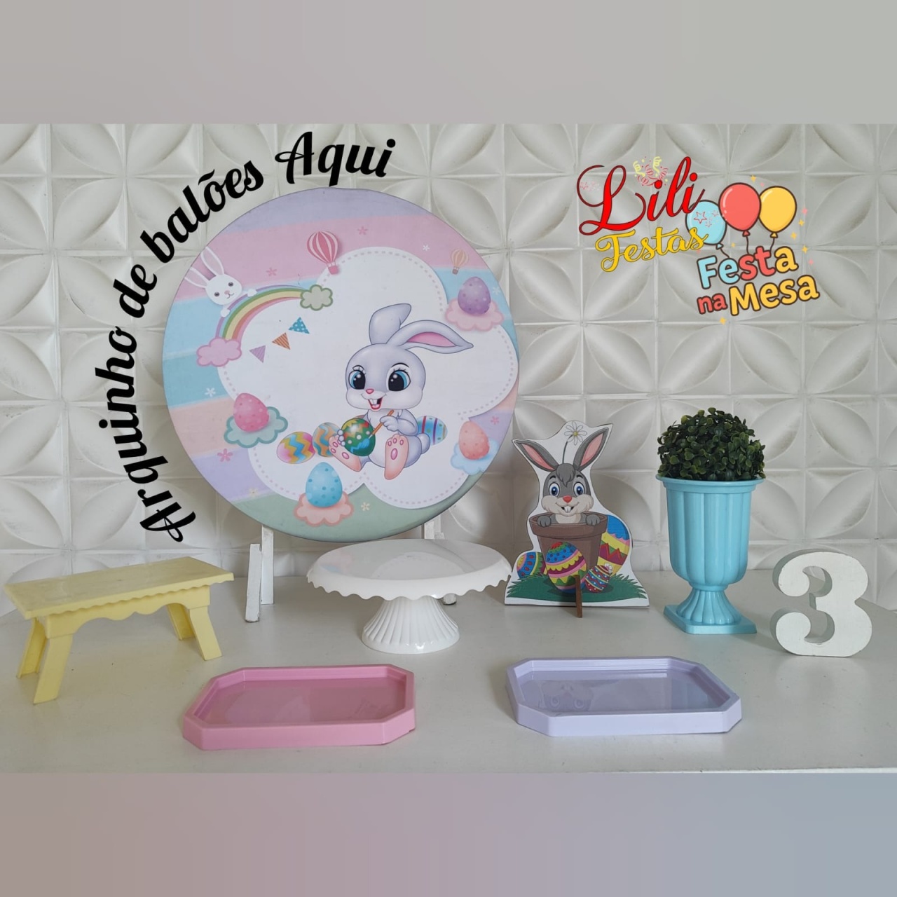 Páscoa Coelhinho - Festa Na Mesa  - LiliFestaspegueemonte