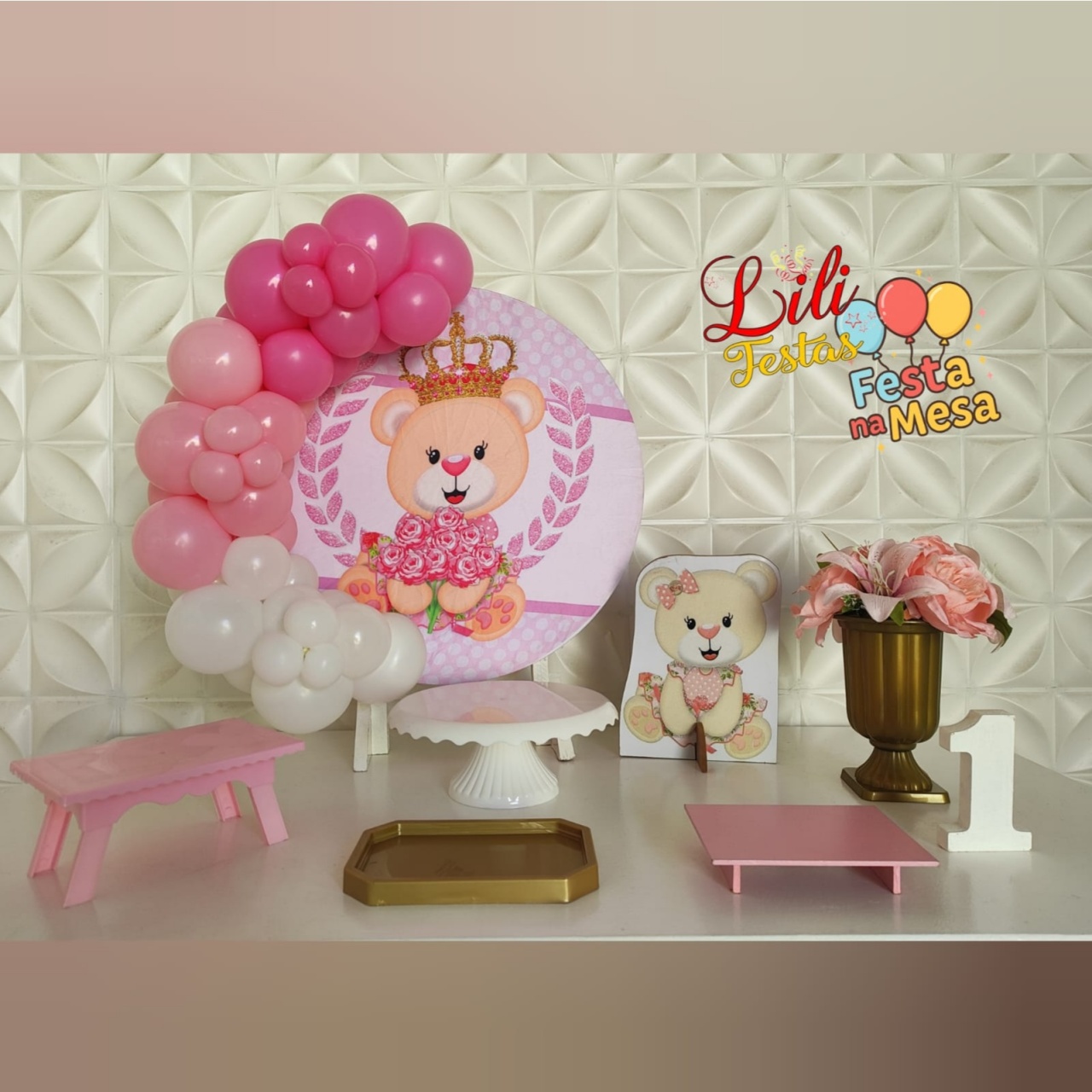 Ursinha Princesa- Festa Na Mesa - LiliFestaspegueemonte