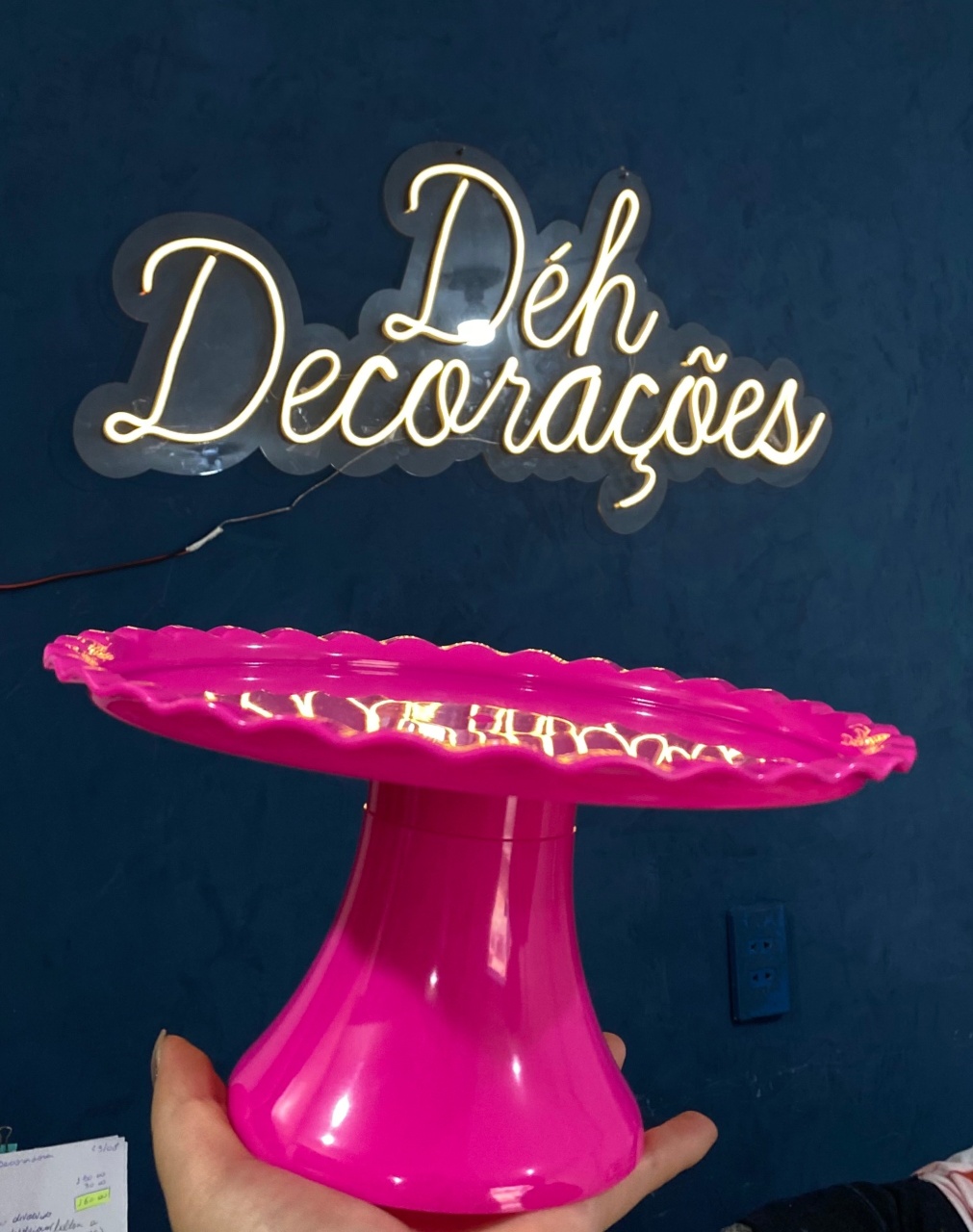 Bandeja Rosa Pink Acrilico - Déh Decorações 