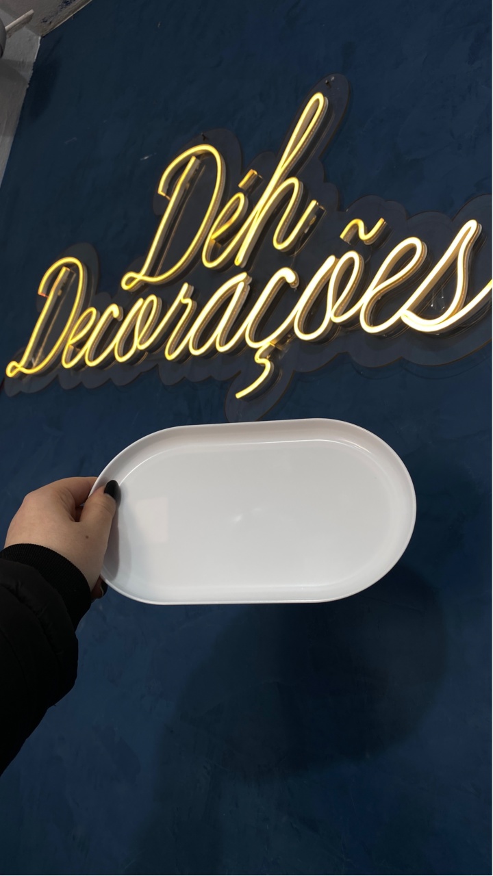 Bandeja Oval Branca - Déh Decorações 