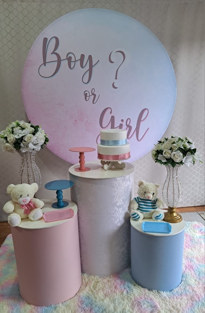 Chá Revelação Azul E Rosa (Kit 2) - Déh Decorações 