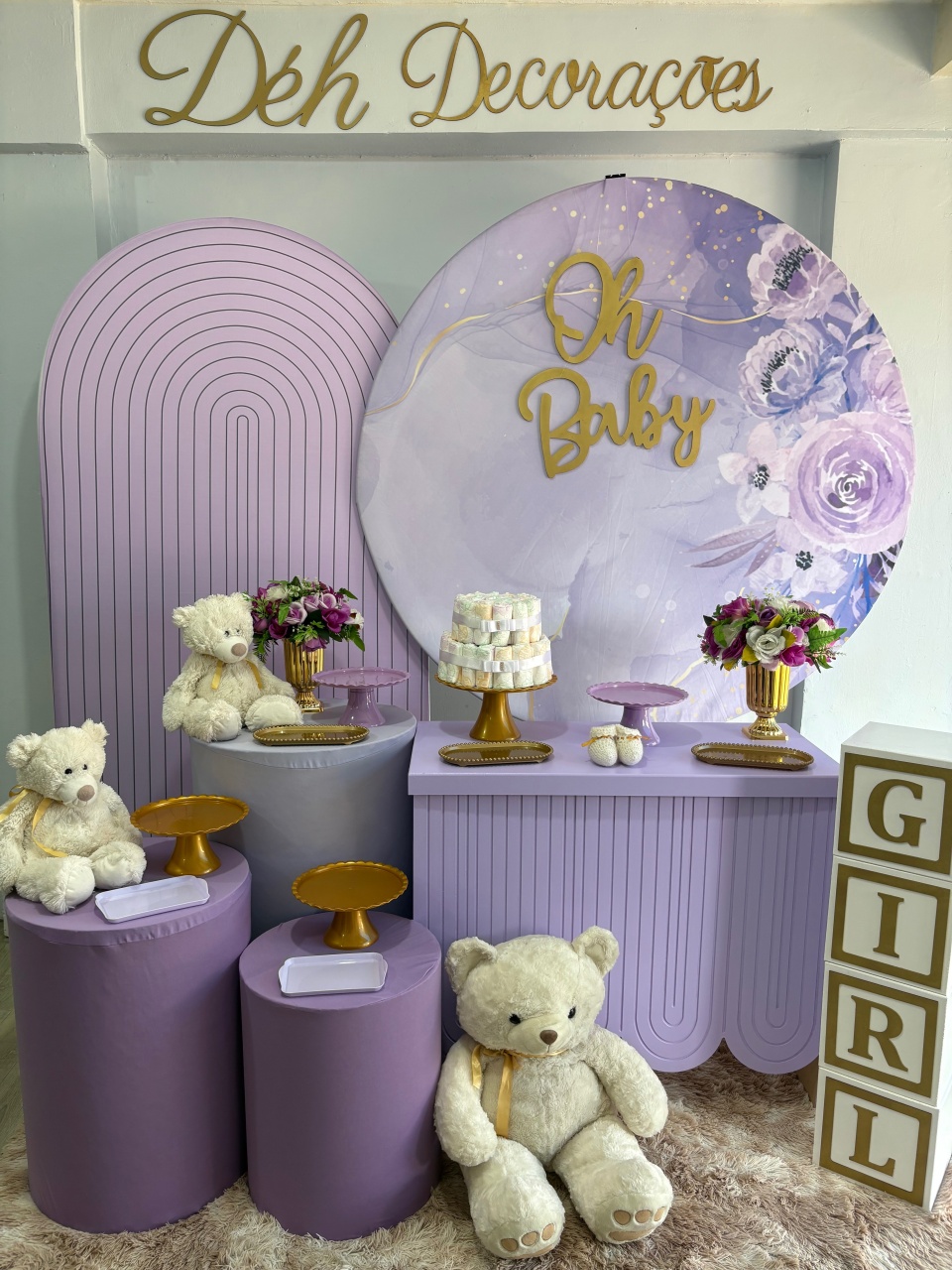 Ursa Lilás (Kit 4) - Déh Decorações 
