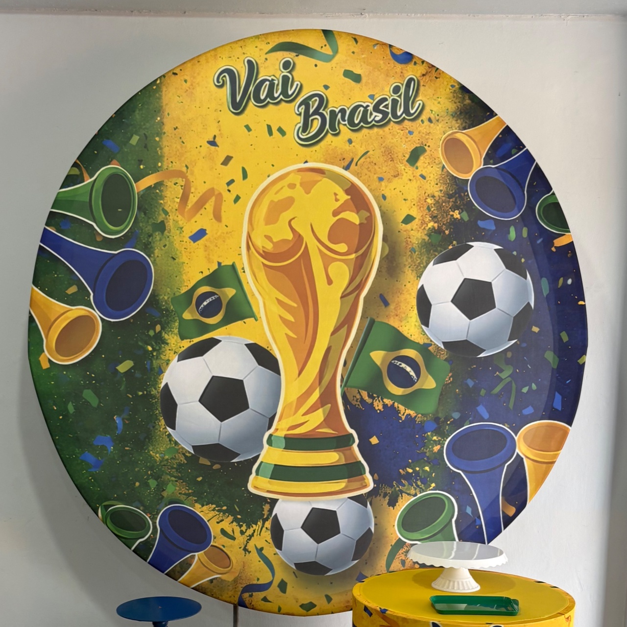 Capa Painel Redondo Copa- Vai Brasil - Déh Decorações 