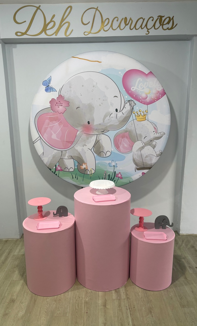 Elefantinho Rosa (Kit 1) - Déh Decorações 