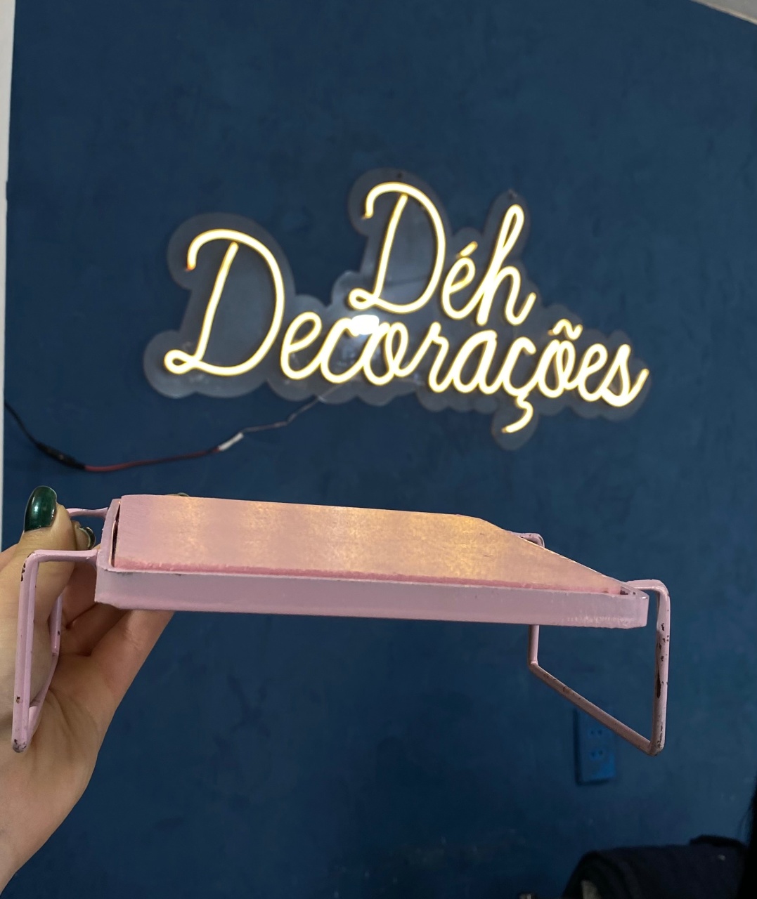 Bandeja Rosa Bb Ferro - Déh Decorações 