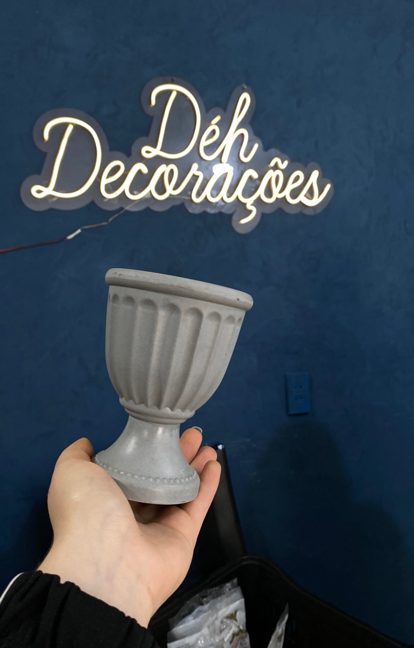 Vaso Cinza Pequeno - Déh Decorações 