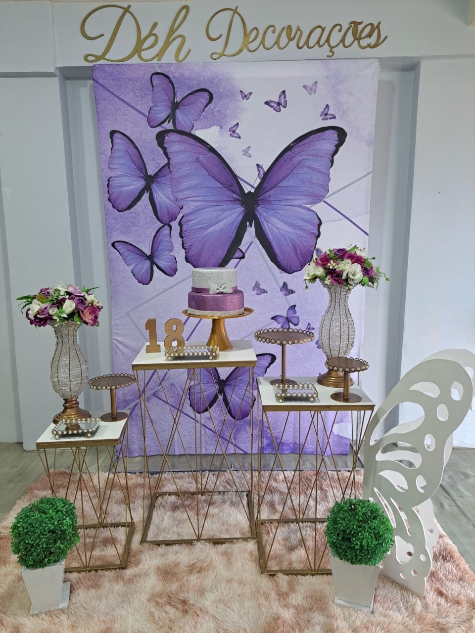 Borboleta Lilás (Kit 3) - Déh Decorações 